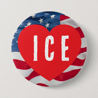 CHAPA REDONDA DE 7 CM LOVE ICE HEART W/FLAG