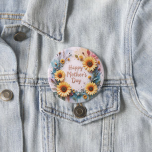 Chapa Redonda De 7 Cm Lovely Sunflowers 3D Mother's Day