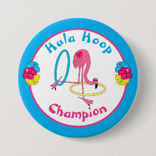 Chapa Redonda De 7 Cm Luau Tropical Fiesta Flamingo Hula Hoop Champion 3