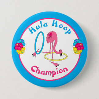 Chapa Redonda De 7 Cm Luau Tropical Fiesta Flamingo Hula Hoop Champion 3