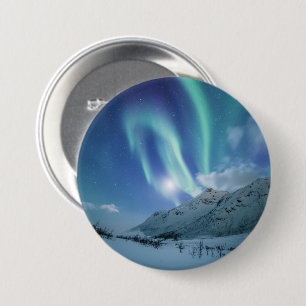 Chapa Redonda De 7 Cm Luces del Norte Noruega