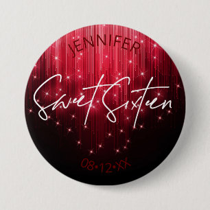 Chapa Redonda De 7 Cm Luces en Cascada Dulces 16 Rojo ID790