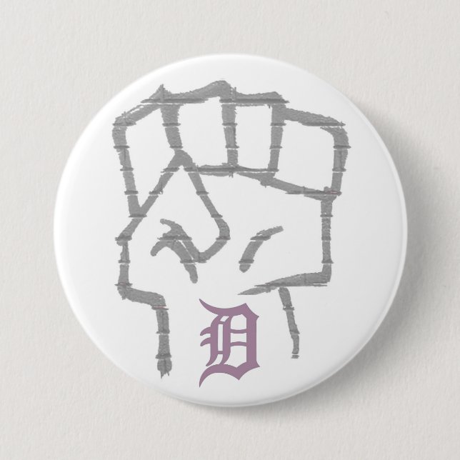 Chapa Redonda De 7 Cm Lucha de Detroit (botón) (Anverso)
