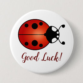 Chapa Redonda De 7 Cm Lucky Ladybug Red Naranja Black Ladybird Buena sue