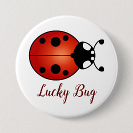 Chapa Redonda De 7 Cm Lucky Ladybug Red Naranja Black Ladybird Lucky Bug