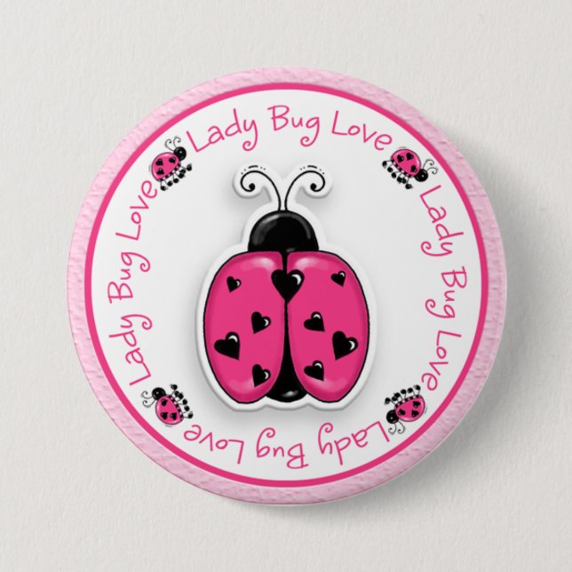 Chapa Redonda De 7 Cm Lucky Ladybug - SRF (Anverso)