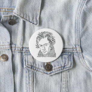 Chapa Redonda De 7 Cm Ludwig Van Beethoven, Music Notes, Music Symbols