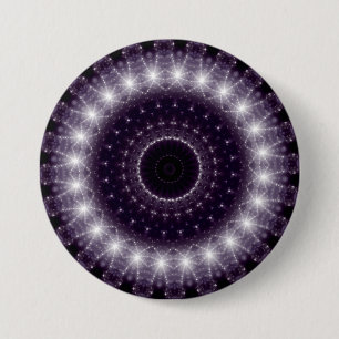 Chapa Redonda De 7 Cm Luminosa encaje redondo negro y blanco