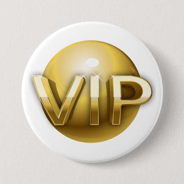 Chapa Redonda De 7 Cm Luxury 3D Gold VIP Emblem (Anverso)