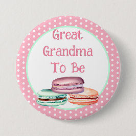 Chapa Redonda De 7 Cm Macaron Chica Baby Shower Gran Abuela Para Ser
