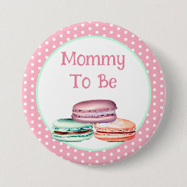 Chapa Redonda De 7 Cm Macaron Chica Baby Shower Mommy To Be