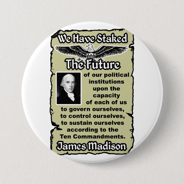 Chapa Redonda De 7 Cm Madison: Diez mandamientos (Anverso)