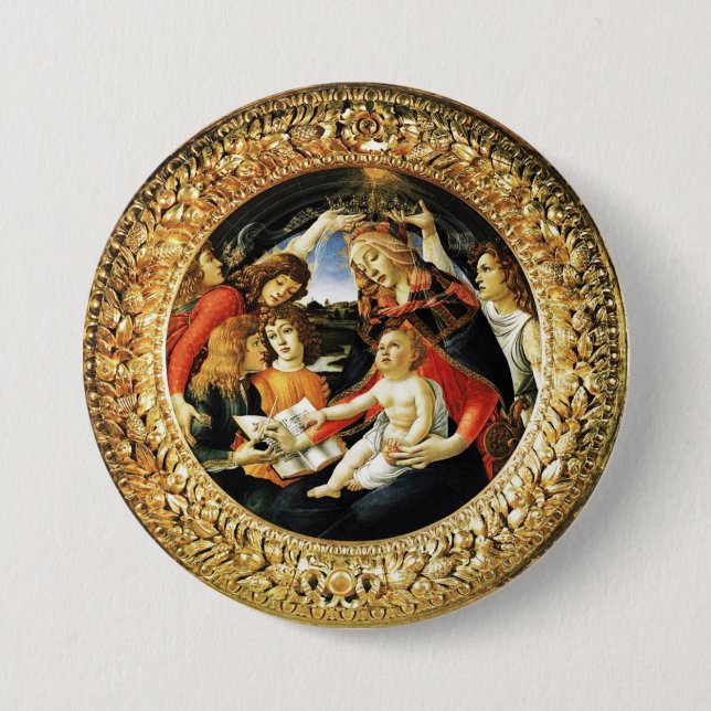 Chapa Redonda De 7 Cm Madonna del Magnificat (Anverso)