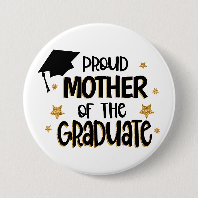 Chapa Redonda De 7 Cm Madre orgullosa del graduado (Anverso)