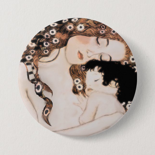 Chapa Redonda De 7 Cm Madre y niño Gustavo Klimt (Anverso)
