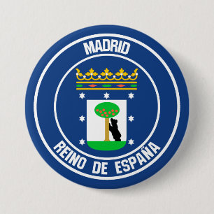 Chapa Redonda De 7 Cm Madrid Round Emblem
