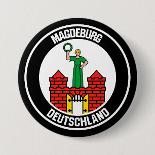 Chapa Redonda De 7 Cm Magdeburg Round Emblem