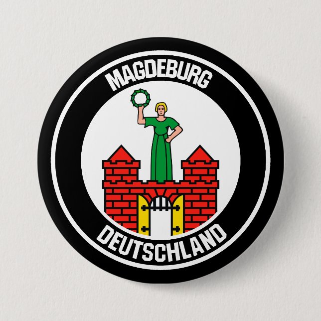 Chapa Redonda De 7 Cm Magdeburg Round Emblem (Anverso)