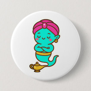 Chapa Redonda De 7 Cm Magical Kawaii Djinn - Espíritu neón