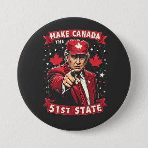 Chapa Redonda De 7 Cm Make America 51st State Canadian American