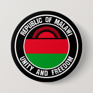 Chapa Redonda De 7 Cm Malawi Round Emblem