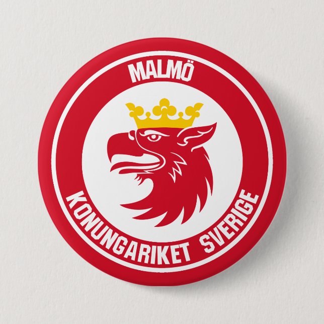 Chapa Redonda De 7 Cm Malmö Round Emblem (Anverso)