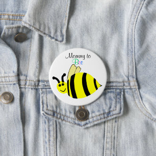Chapa Redonda De 7 Cm Mamá Abeja Lindo Abejorro Amarillo Ropa de Materni
