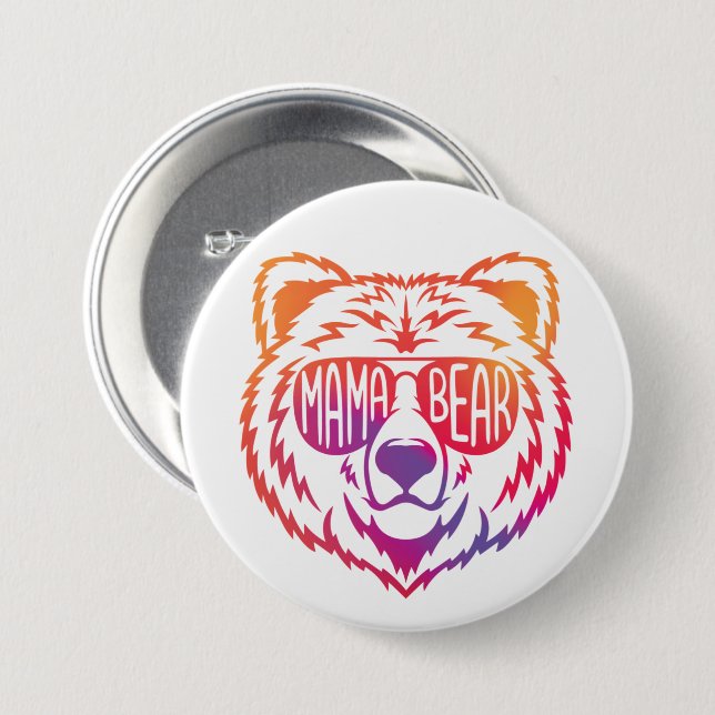 Chapa Redonda De 7 Cm Mama Bear (Anverso y reverso)