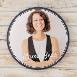 Chapa Redonda De 7 Cm Mama Bear Framed Modern Simple Photo<br><div class="desc">This simple and classic design is composed of serif typography and add a custom photo. "Mama Bear" written in script with a background of the photo of your mom,  mother,  mum etc.</div>
