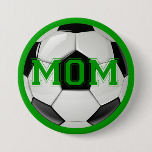 Chapa Redonda De 7 Cm Mamá de fútbol con colores personalizados