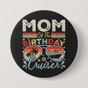 Chapa Redonda De 7 Cm Mamá de la ronda de vacaciones de crucero de cumpl