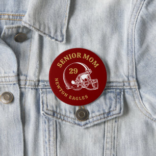 Chapa Redonda De 7 Cm Mamá Senior Vintage Casco de Fútbol Personalizado