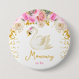 Chapa Redonda De 7 Cm Mami de los Rosas de oro y rosa de los cisnes