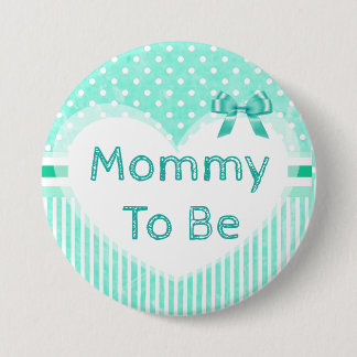 Chapa Redonda De 7 Cm Mami to be Baby Shower Button Blue