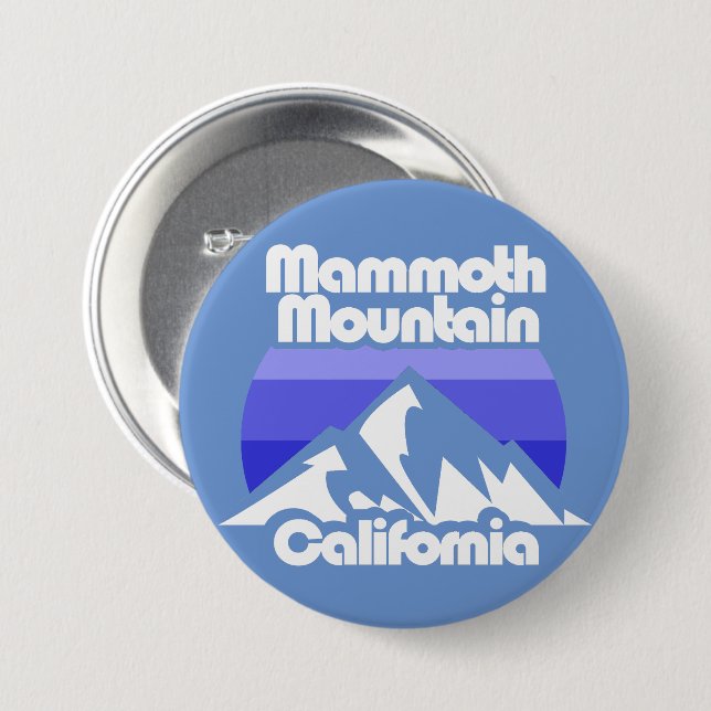 Chapa Redonda De 7 Cm Mammoth Mountain California (Anverso y reverso)