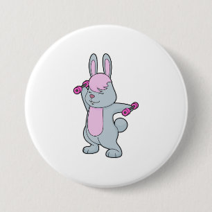 Chapa Redonda De 7 Cm Mancuerna de Bunny Fitness