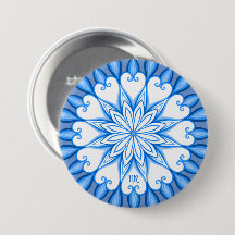 Mandala elegante estética blanca y azul monogramad