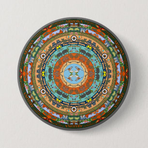 Chapa Redonda De 7 Cm Mandala Pin, estado de Arizona