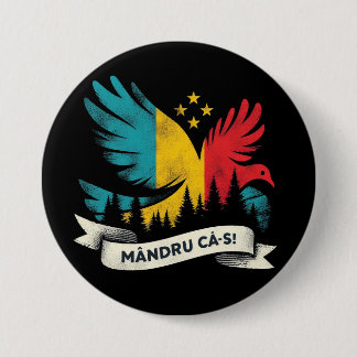 Chapa Redonda De 7 Cm Mandru ca-s roman