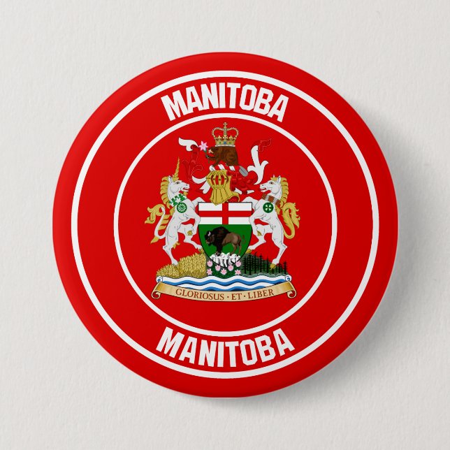 Chapa Redonda De 7 Cm Manitoba Round Emblem (Anverso)