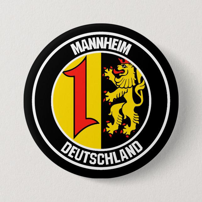 Chapa Redonda De 7 Cm Mannheim Round Emblem (Anverso)