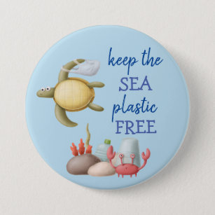 Chapa Redonda De 7 Cm Mantengan las bolsas libres de plástico del mar