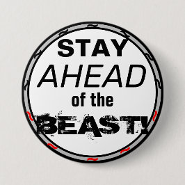 Chapa Redonda De 7 Cm Mantente delante de la Beast Red Black Geometric