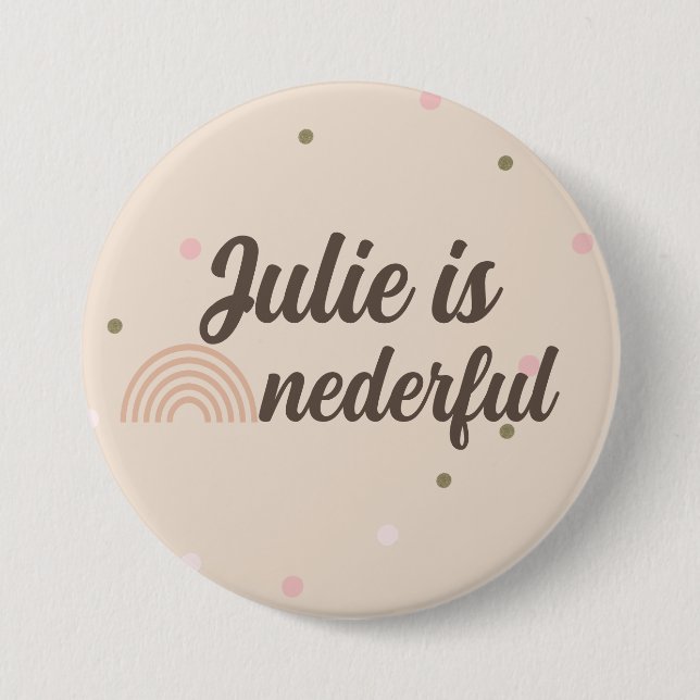 Chapa Redonda De 7 Cm Maravillosos puntos del primer cumpleaños del arco (Anverso)