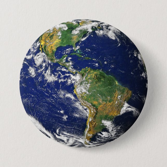 Chapa Redonda De 7 Cm Marble_Mundo azul Profundo (Anverso)