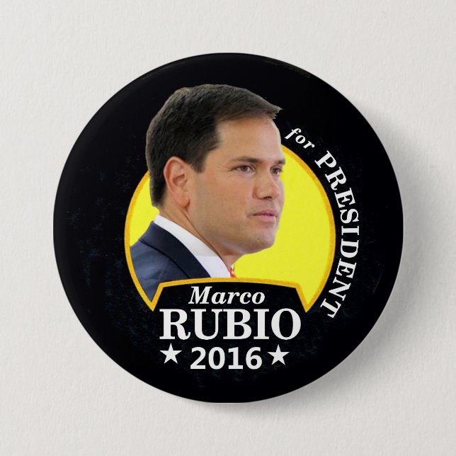 Chapa Redonda De 7 Cm Marco Rubio 2016 para el presidente (Anverso)