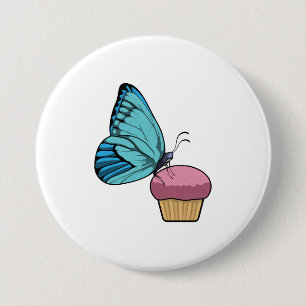 Chapa Redonda De 7 Cm Mariposa con Muffin