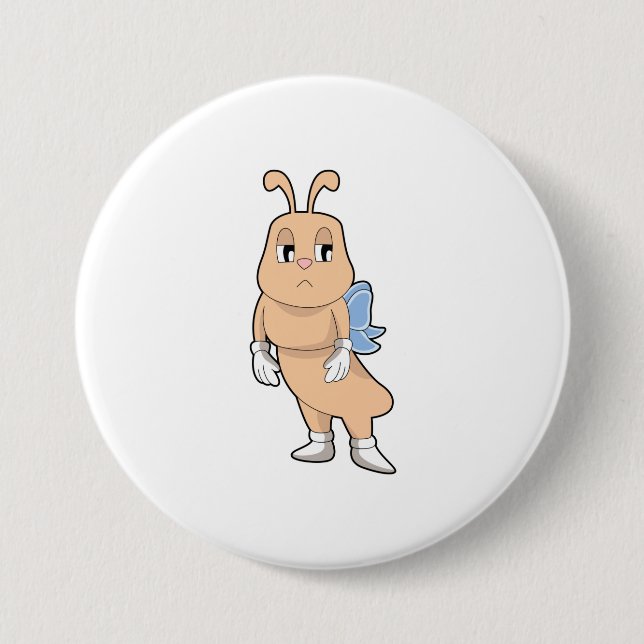 Chapa Redonda De 7 Cm Mariposa sin alas (Anverso)