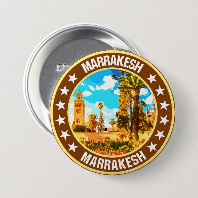 Chapa Redonda De 7 Cm Marrakesh (Anverso y reverso)