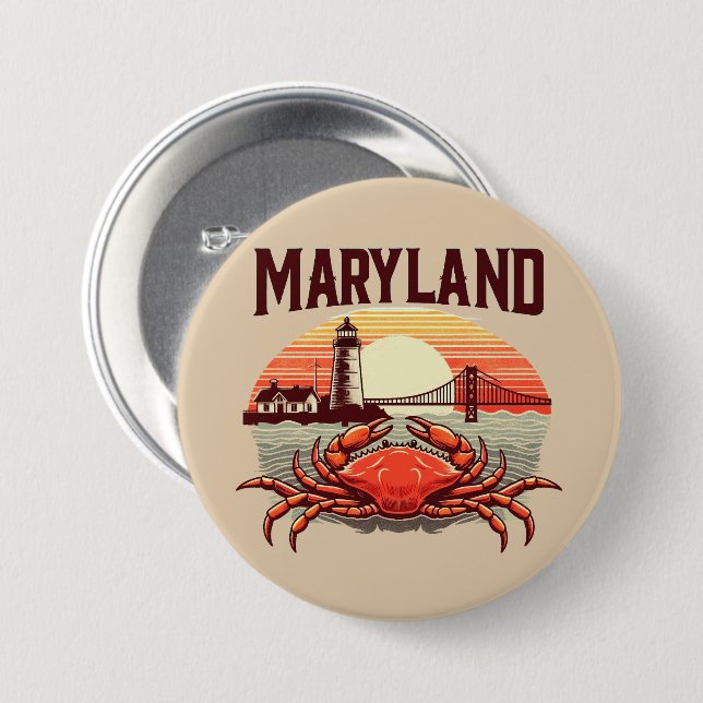 Chapa Redonda De 7 Cm Maryland (Anverso y reverso)